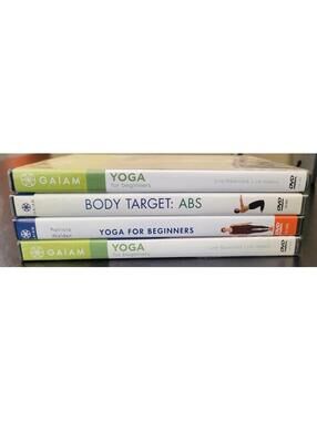 GAIAM Yoga/Fitness DVDs Lot Of 4 Beginners Abs Yoga Patricia Walden